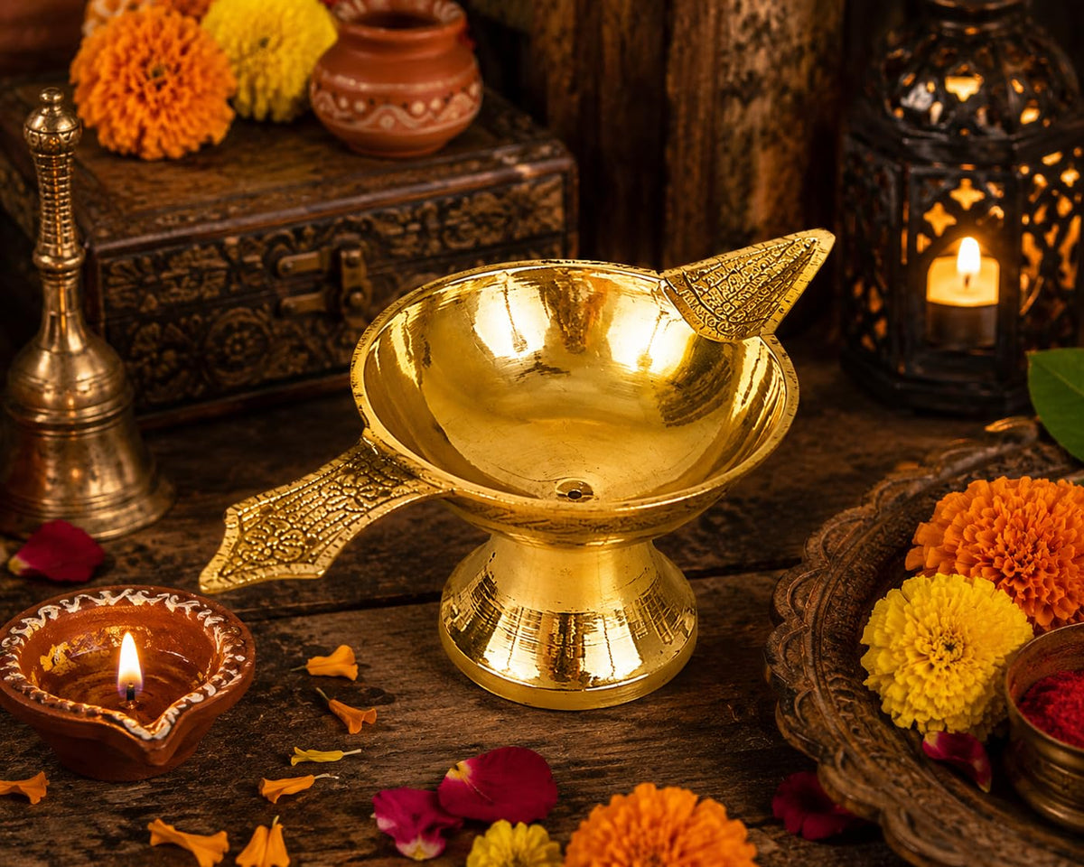 Brass Diya for Puja Small Size Akhand Diya for Puja | Deepak for Pooja Diwali Gift Item