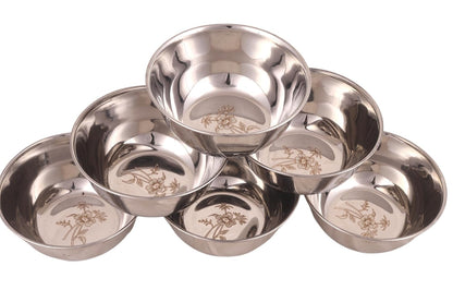 Buy 6 Piece Stainless Steel Serving Bowl Set | Utility Gift @ ₹31/- Per Piece | All India Delivery