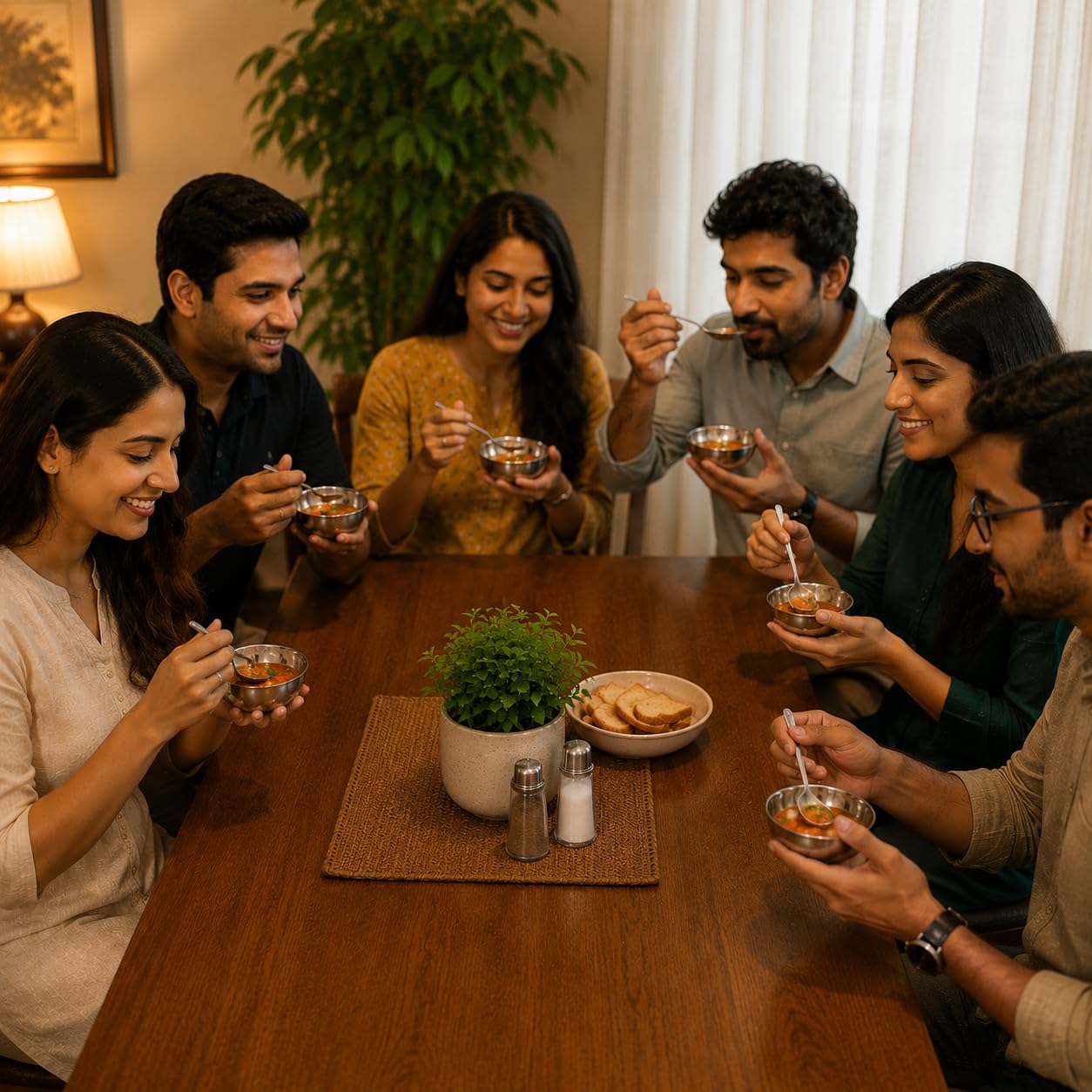 Buy 6 Pcs Stainless Steel Bowl with 6 Spoons Online | Utility Gift  ₹31/- Per Piece | All India Delivery