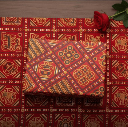 Diwali Gift Packing Paper 18x25 inch, ₹3.5/- per peice MOQ 400 Pcs= 1400/- | Red Jaipuri Chunri Paper