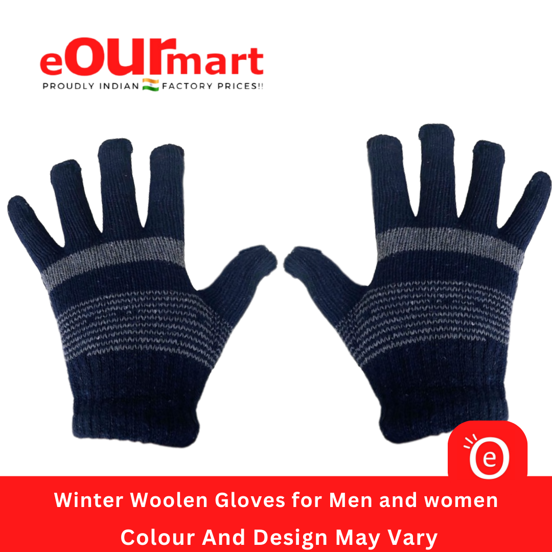 Unisex Winter Woolen Gloves | Colour And Design May Vary