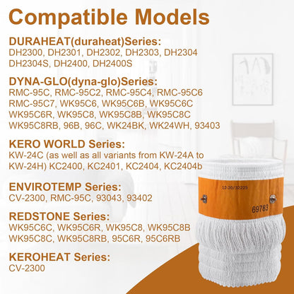 32225 Kerosene Wicks for Kero World KW-24C DuraHeat DH-2300 Dyna-GLO CV-2300&RMC-95C Envirotemp CV-2300 Keroheat CV-2300，Kerosene Heater Replacement Wicks