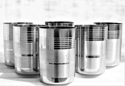 Buy 6 Piece Stainless Steel Glass Set Online | Utility Gift @ ₹35/- Per Piece | All India Delivery
