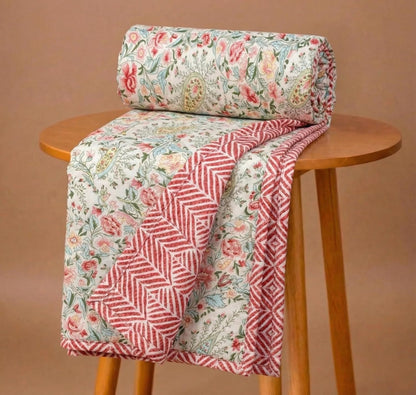 Diwali Gift ₹299 | Reversible Double Bed Cotton Blanket At Factory Rate