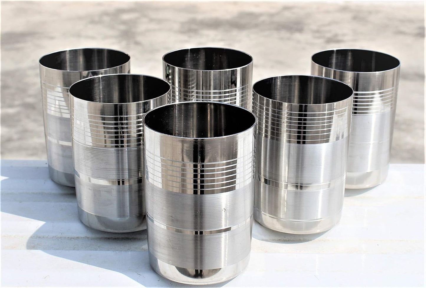 Buy 6 Piece Stainless Steel Glass Set Online | Utility Gift @ ₹35/- Per Piece | All India Delivery