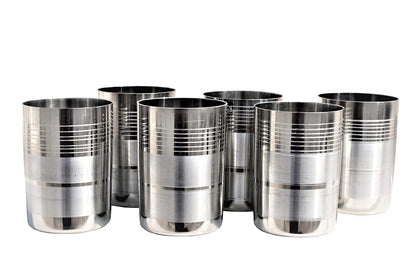 Buy 6 Piece Stainless Steel, Glass Set Online, 200 ml | Utility Gift @ ₹35/- Per Piece | All India Delivery