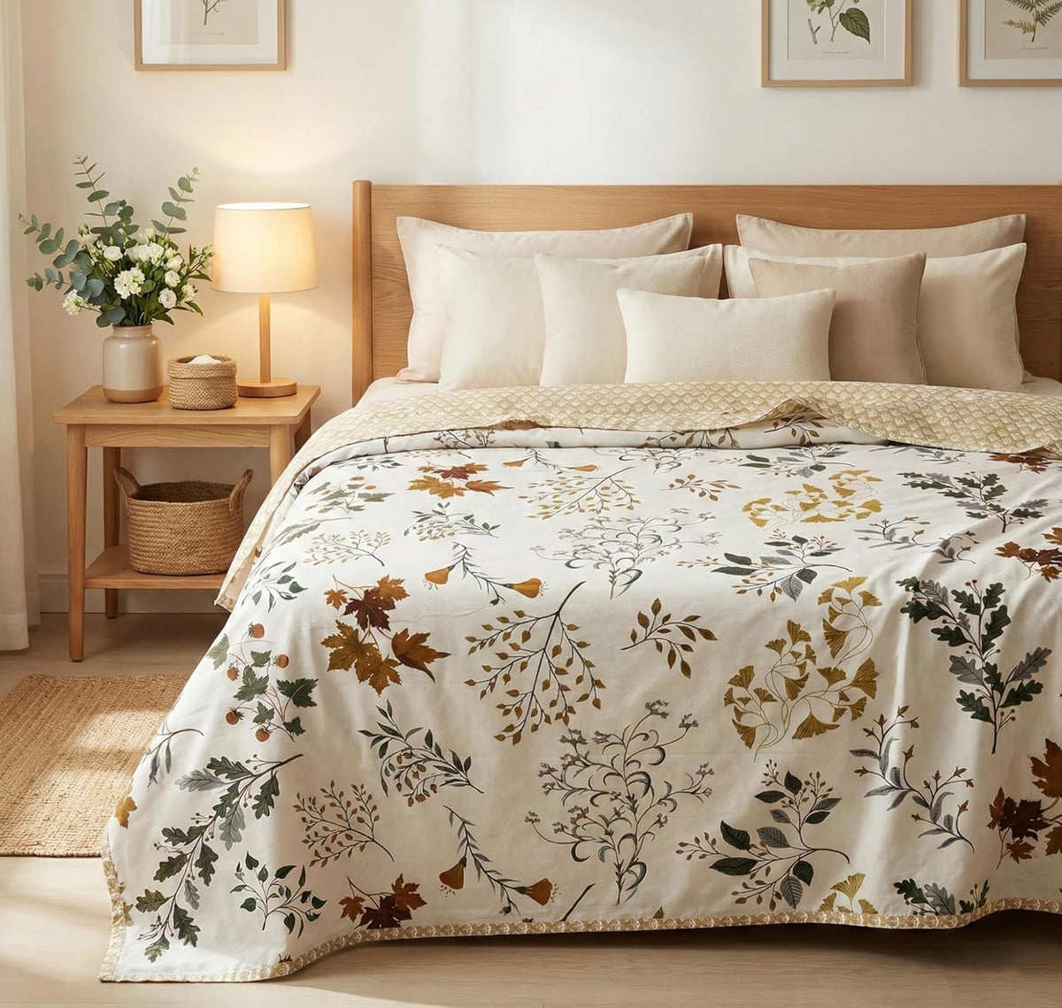 Diwali Gift ₹299 | Reversible Double Bed Cotton Blanket At Factory Rate