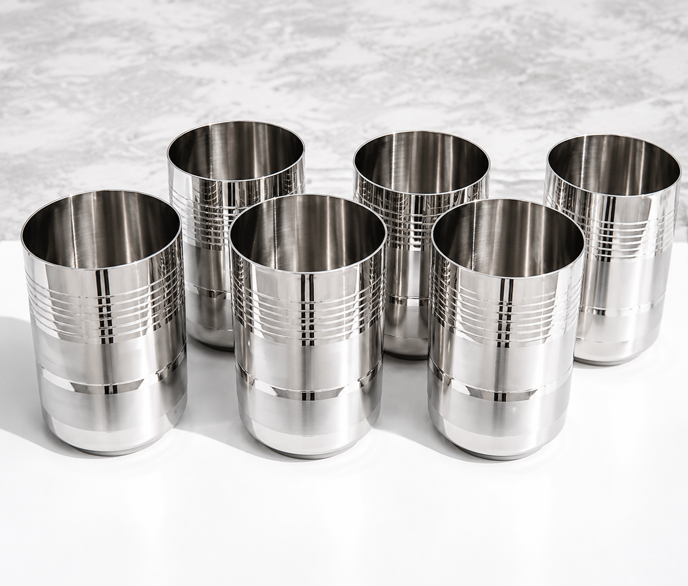 Buy 6 Piece Stainless Steel Glass Set Online | Utility Gift @ ₹35/- Per Piece | All India Delivery