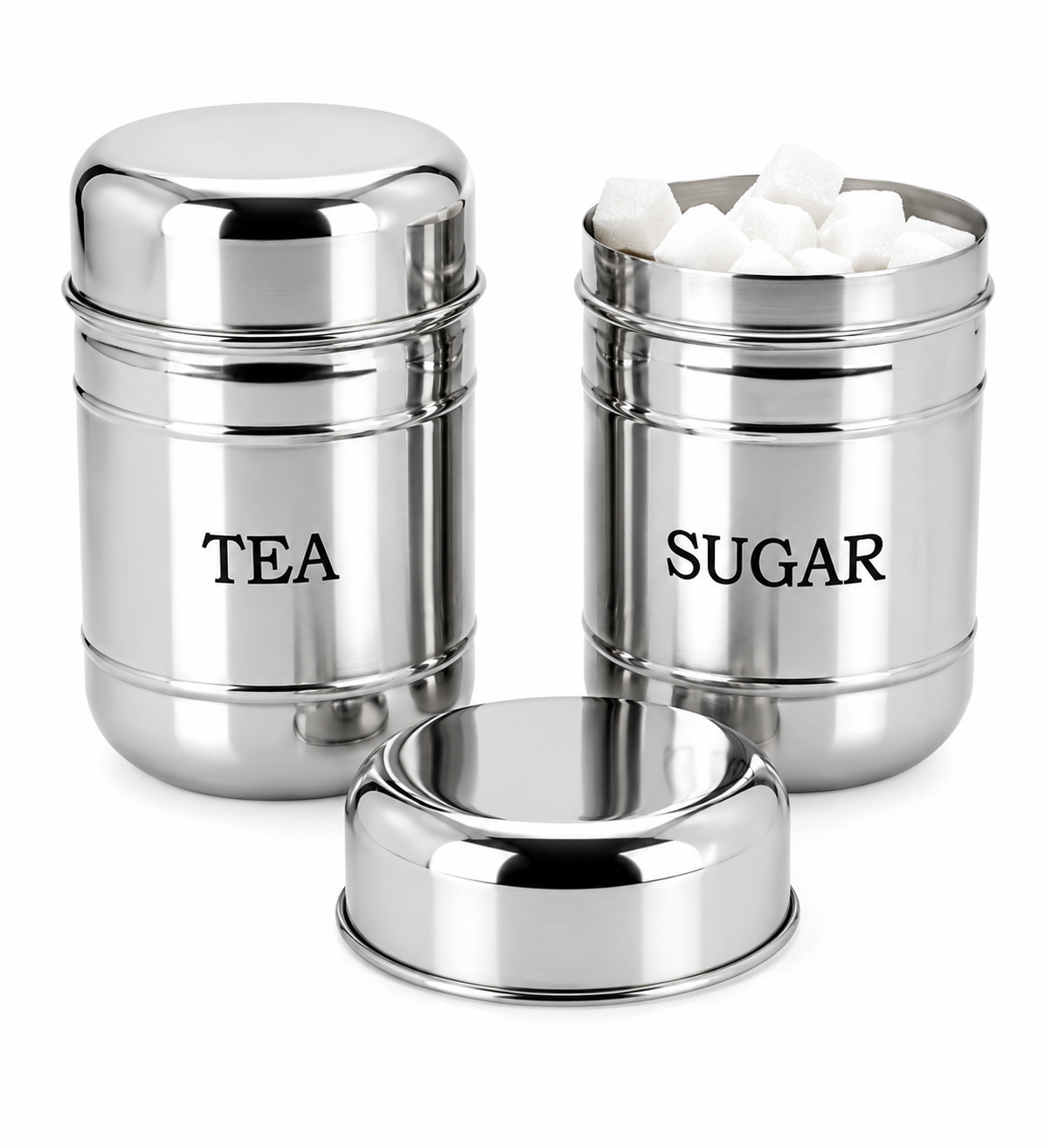Stainless Steel 2 Pieces Sugar Tea Container Set Best For Diwali Gift, 750 ml