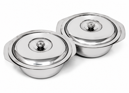 Buy Stainless Steel 2-Handi/Donga Set With Lid Online | Utility Gift ₹291 | All India Delivery