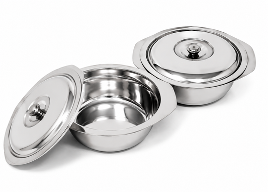Buy Stainless Steel 2-Handi/Donga Set With Lid Online | Utility Gift ₹291 | All India Delivery