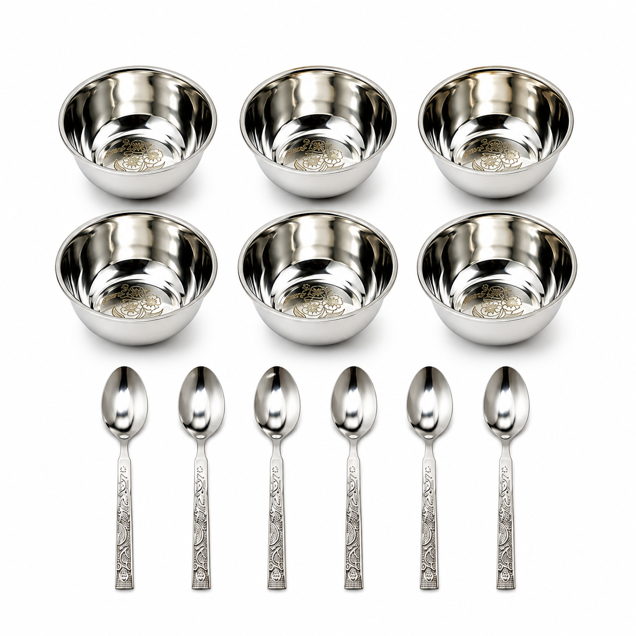 Diwali Gift Box ₹199/- 6 Pcs Steel Bowl & Spoon Set | Lowest Price India