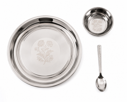 Buy 9 Pcs Stainless Steel Dinner Set Online | Utility Gift  ₹291/- Per Set | All India Delivery