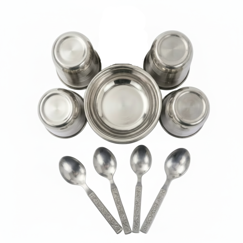 Diwali Gift @₹169/- | 4 Steel Bowls + 4 Glasses + Spoons | Free Delivery