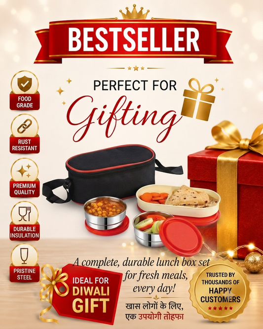 Buy Stainless Steel Lunch Box Online | Utility Gift @ ₹151 | All India Delivery