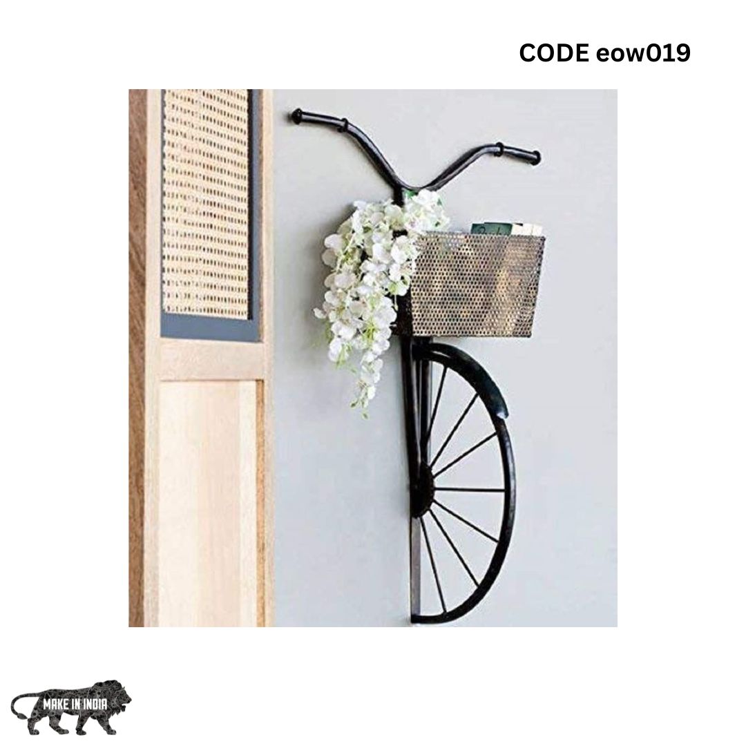 Wall Cycle Rings Metal Wall Art Cycle Basket Wall Hanging | Best For Home (19 x 6.5 x 2 ...
