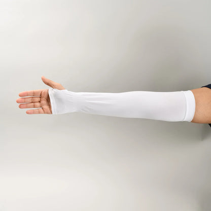 Arm Sleeves for Men & Women, UV Sun Protection Arm Sleeves for Men & Women, Arm Cover for Biking,Cricket,Cycling, Golf, Outdoor Sports, White, Design May Vary