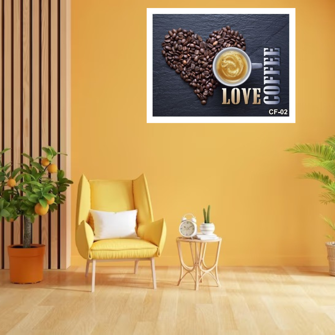 Wall Decor Coffee Quote Photo frames Assorted Wholesale @ ₹130 MOQ 50 Units | Coffee Lover Quote Love Coffee White Framed Wall Decor for Dinning Table, Kitchen, Restaurant, Cafe or Eating Area (14 inch x 18 inch)