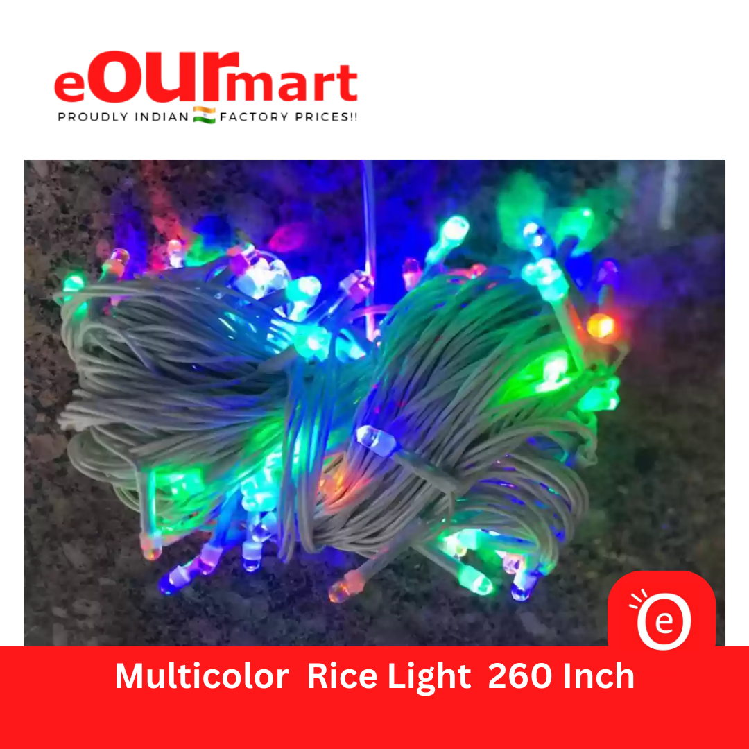 Rice Bulb Decorative Light for Diwali Assorted (Multicolour) (22 Bulb, 260 Inch)