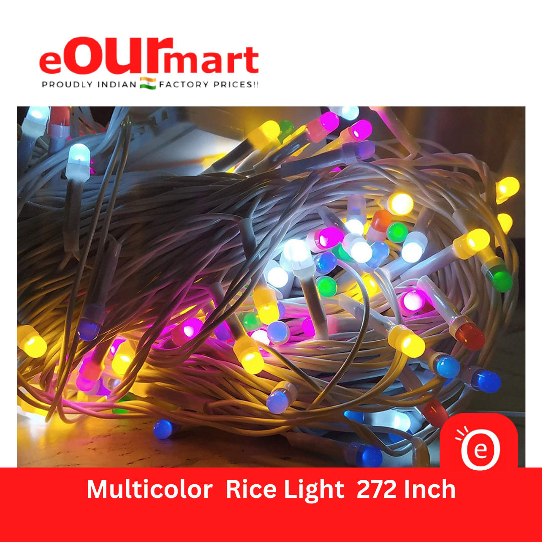 RGB Rice Decorative Light for Diwali, 8mm (272 Inch, 18 Bulb)