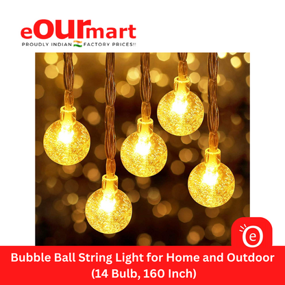 Bubble Ball String LED Fairy Lights for Home and Outdoor (14 Bulb, 160 Inch, Warm White)