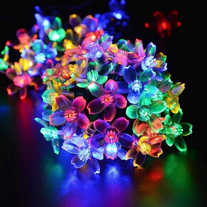 Silicon Fairy Flower Multicolor Flickering LED String Light For Indoor Outdoor Decoration (14 Bulb, 235 Inch, Multicolor)