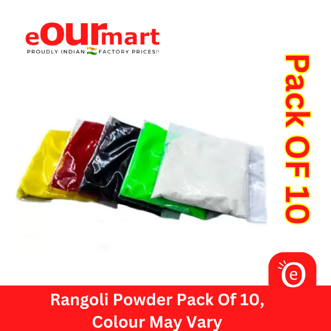 Rangoli Colour Powder Pouches for Floor Rangoli for Floor Decoration on Diwali (84g Each, 10 Pcs)