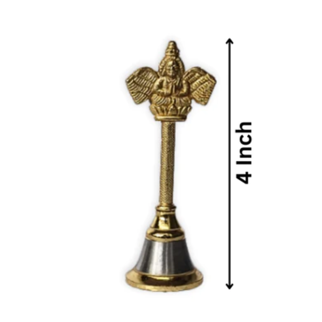 Metal Puja Bell, Ghanti/Ghanta for Home and Temple, Prayer Bell, Pooja Mandir Bell, Pooja Hand Bell (4 Inches)