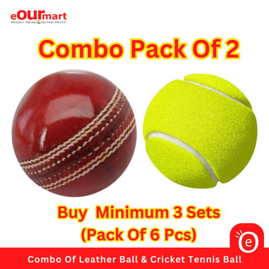 Combo Of Leather Ball & Cricket Tennis Ball