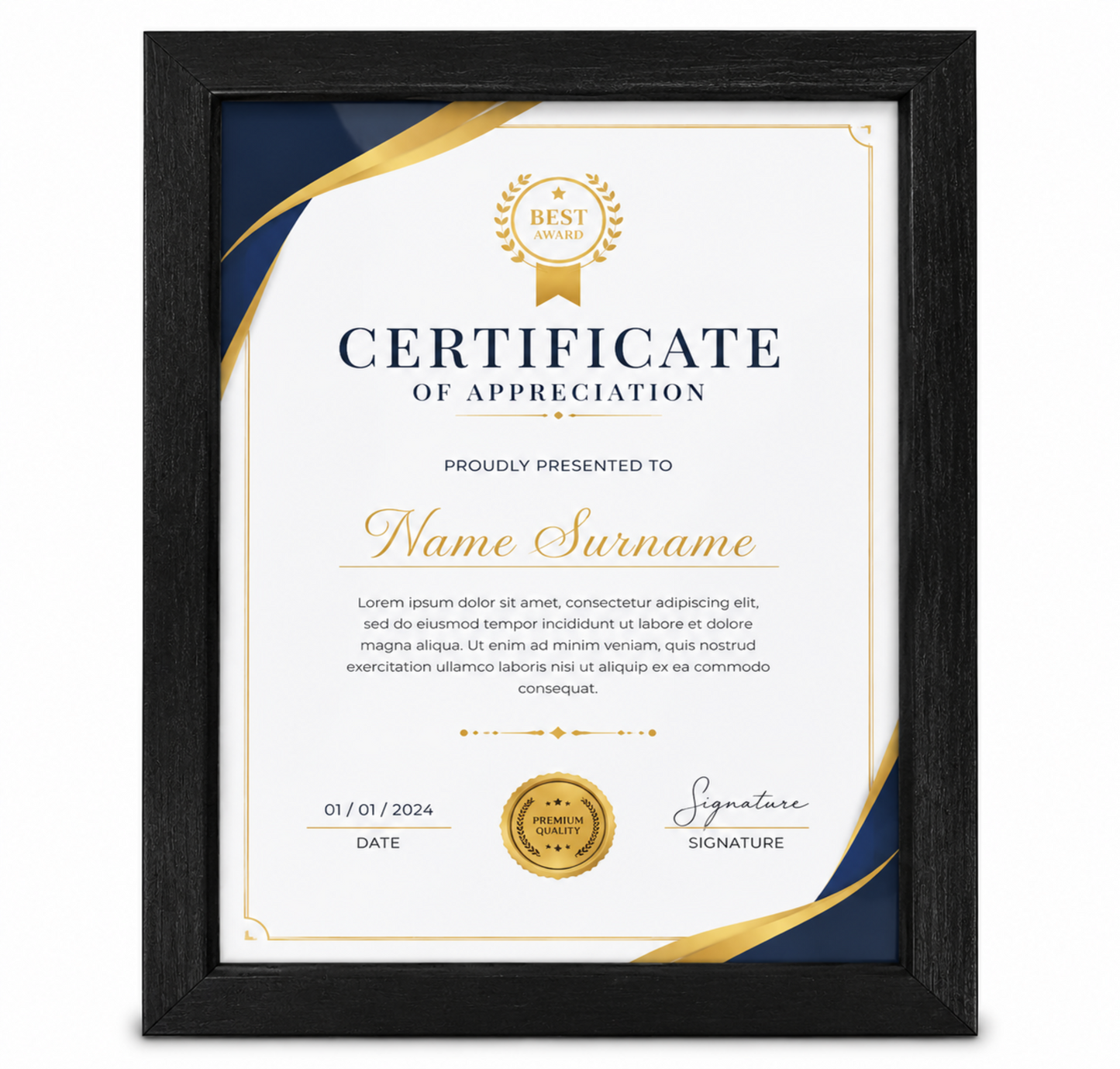 Premium A4 Document Frame