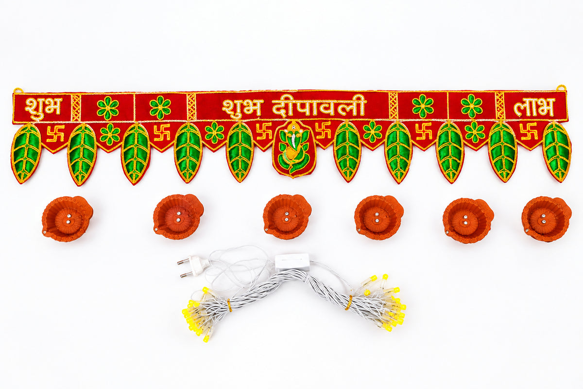  Toran + Diwali Light + 6 Pcs LED Diya