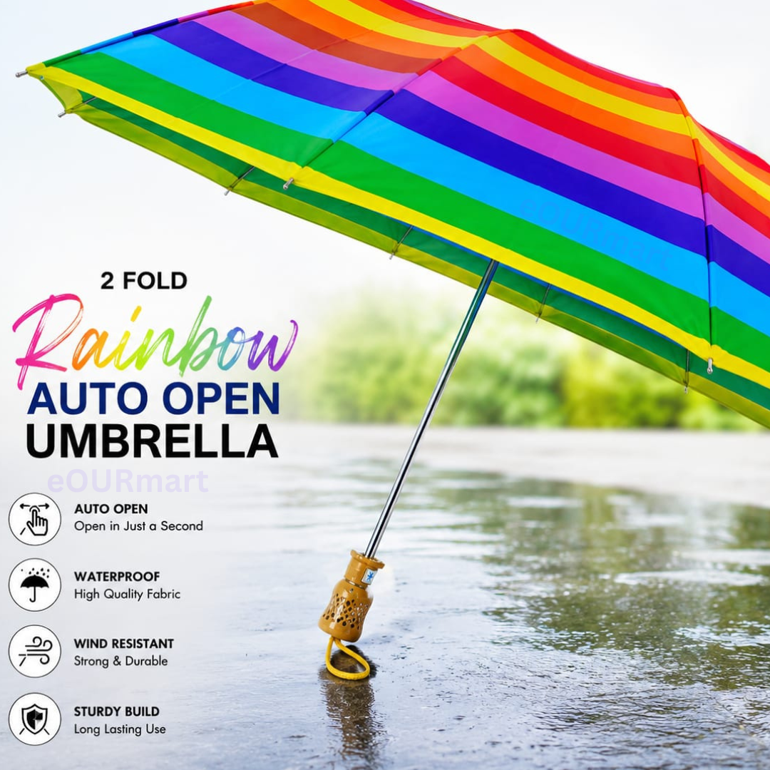 Umbrella 2 Fold Rainbow 