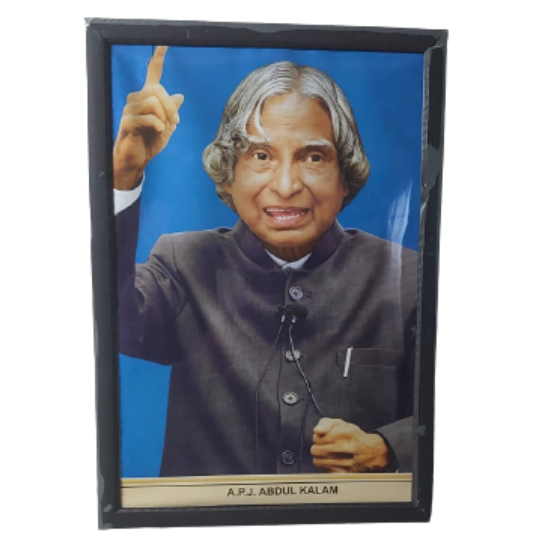 Dr APJ Abdul Kalam Photo with Frame (12x18 Inch)Frame Colour May Vary