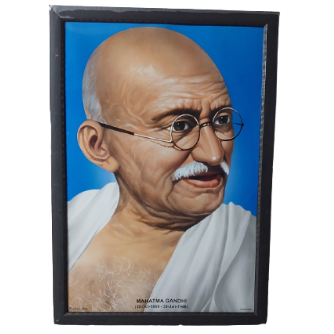 Mahatma Gandhi Photo with Frame (12x18 Inch) Frame Colour May Vary