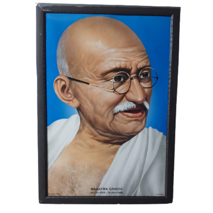 Mahatma Gandhi Photo with Frame (12x18 Inch) Frame Colour May Vary