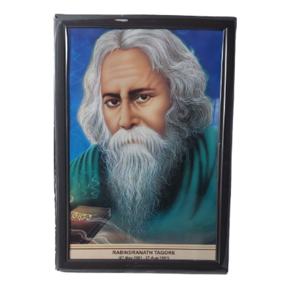 Rabindranath Tagore Photo with Frame (12x18 Inch) Frame Colour May Vary
