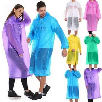 Rain Card | Pocket Rain Coat for Men and Women | Wallet Raincoat | Foldable Easy to Carry & Use and Reusable | Front Open and Closed with Buttons pack of 2