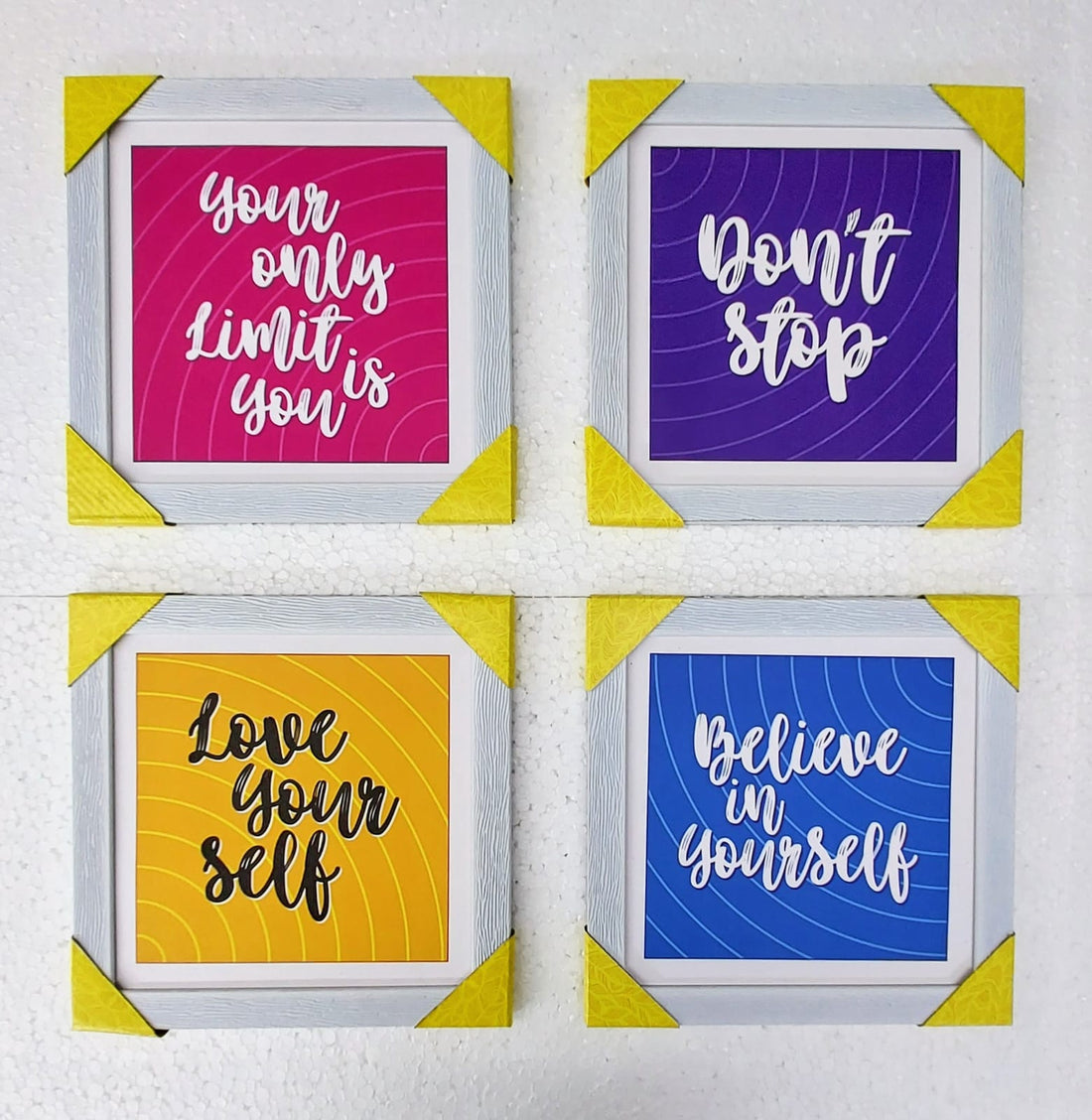 Motivational Wall Décor Frame | Quotes Frames (8X8 Inch, Set of 4 Pcs ...