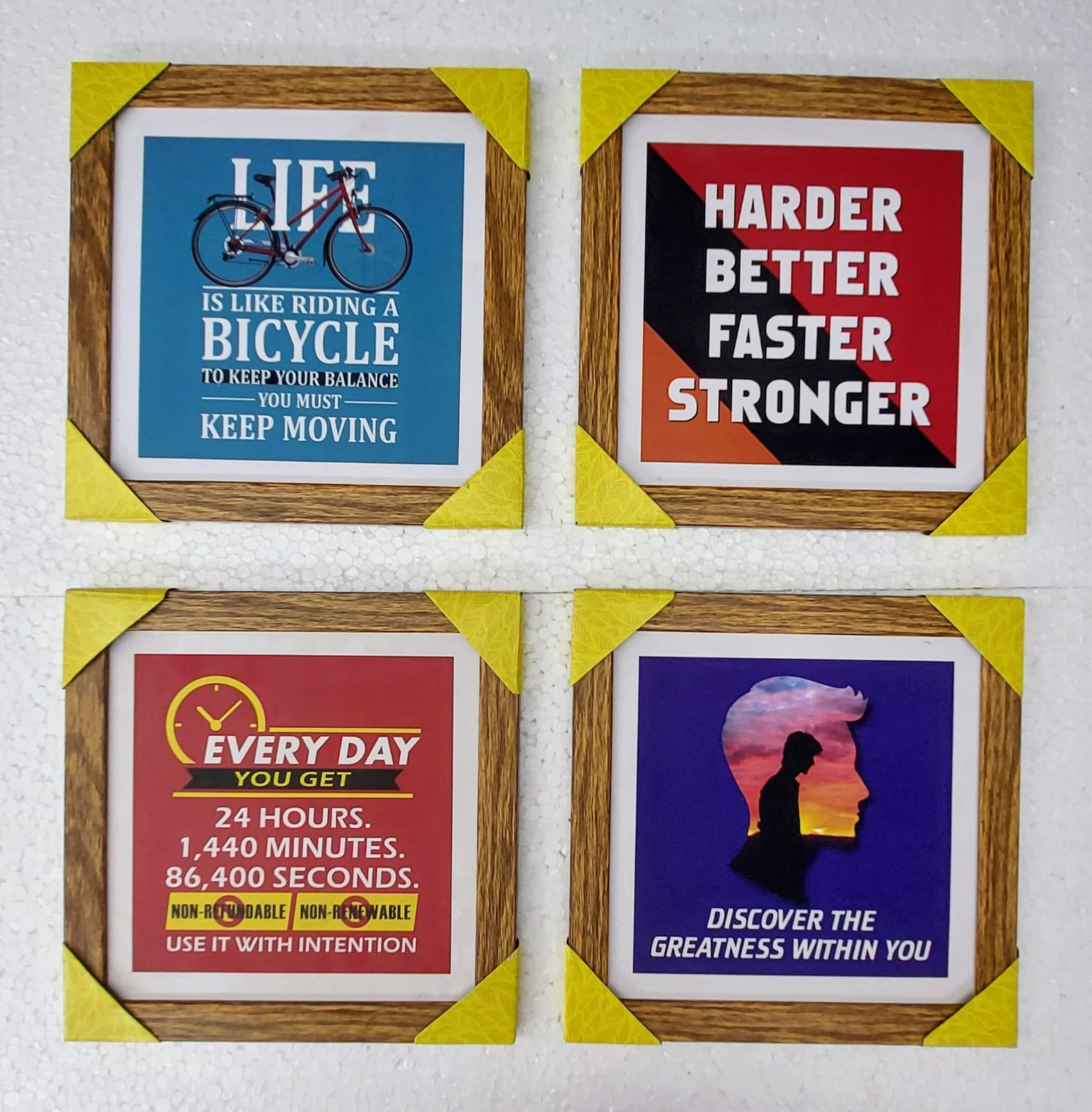 Motivational Quotes Frames with Waterproof Poster (8X8 Inch, 4 Pcs ...