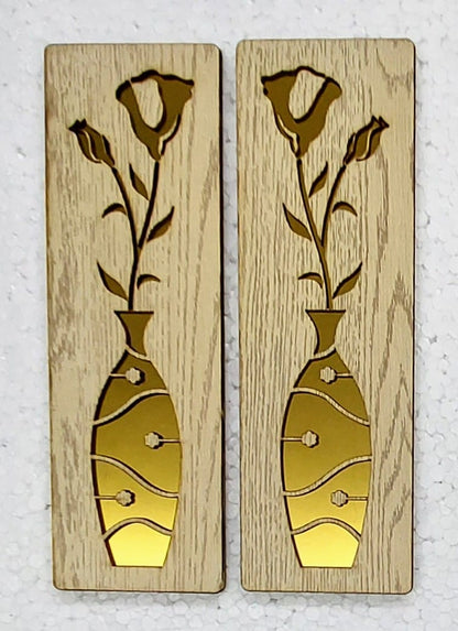 Pinewood Home Decor with laser Cut Golden Effect For Hotels, pubs, restaurant, gym decor (3Pcs Set, 16X24 Inch)