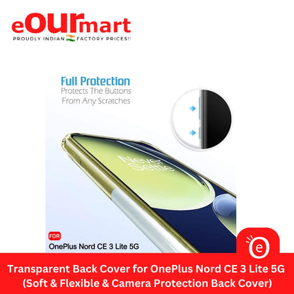 Mobile Back Cover for OnePlus Nord CE 3 Lite 5G ( Flexible | Silicone | Transparent )