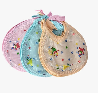 Apron for Babies, Bibs for Boy and Girl, Assorted - Pack of 6 (Circle Shape)