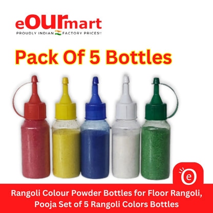 Rangoli Colour Powder Bottles 5 Colours moq 100 Set @ ₹ 38 Plastic Squeeze Bottles (5pcs, 80g Each)