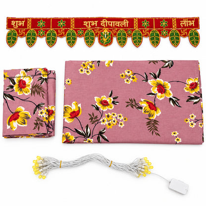 Diwali Hamper Gift Set Under 299/- | Double-Bed Bedsheet + Toran + Diwali Light