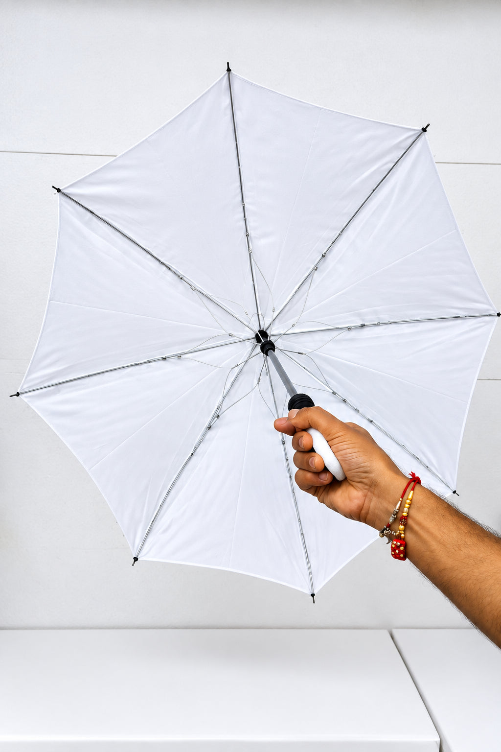 White Umbrella 17 Inch Single Fold, Manual For Kids At Factory Rate