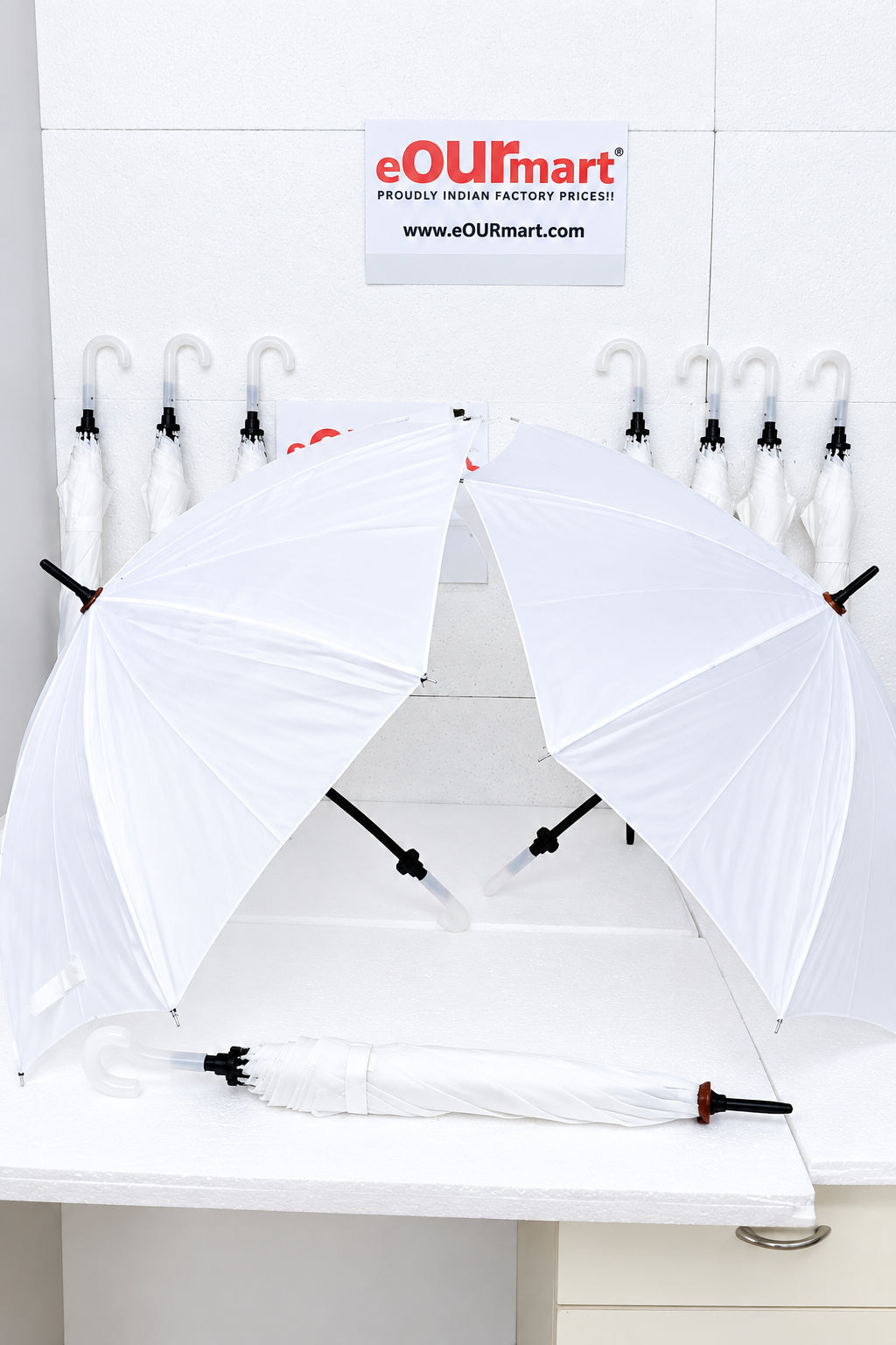 White Umbrella 17 Inch Single Fold, Manual For Kids At Factory Rate