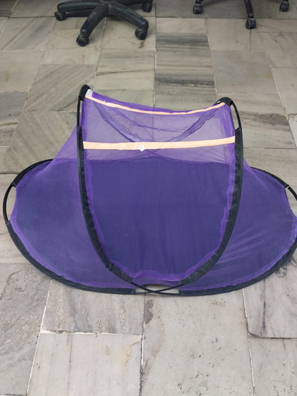 Kids Folding Mosquito Net with Base Cloth, Age (3-5 Years), Size- 1.5ft x 3.5ft, (Colour And Design May Vary)