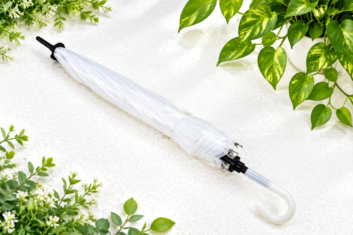 White Umbrella 17 Inch Single Fold At Factory Rate