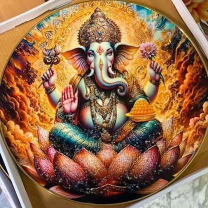 Golden MDF 12x12 Bubble Crystal Frame, For Diwali Gift, Size - 12x12 Inch , Mix Design