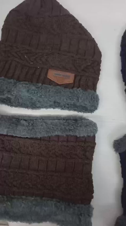 Men's Woolen Cap with Neck Warmer | Cap & Warmer for Men & Women | Beanie Cap (Multicolor)